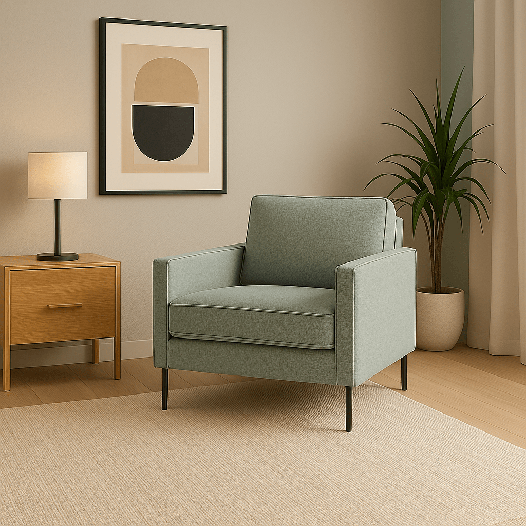 Ledge – Poltrona Moderna con Braccioli Sottili e Design Lineare - Divano moderno disponibile in vari tessuti e colori - Sofa.Store