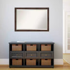 Specchio da parete Narrow incorniciato marrone 39"x27" - Smussato, rettangolare, cornice in polistirolo