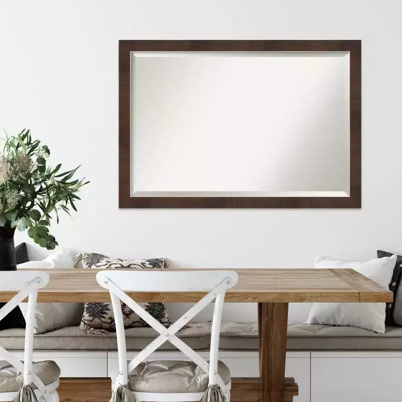 Specchio da parete Wildwood Narrow incorniciato marrone 39"x27" - Smussato, rettangolare, cornice in polistirolo