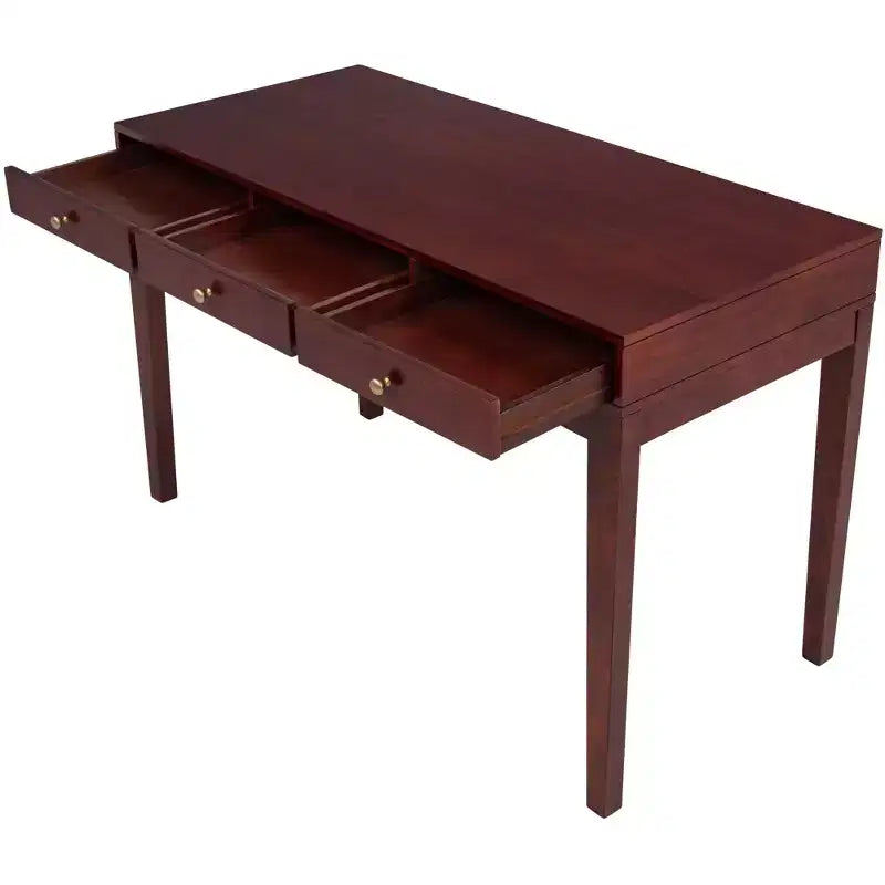 Scrivania in legno massello per libreria/ufficio domestico con 3 cassetti, ciliegio
