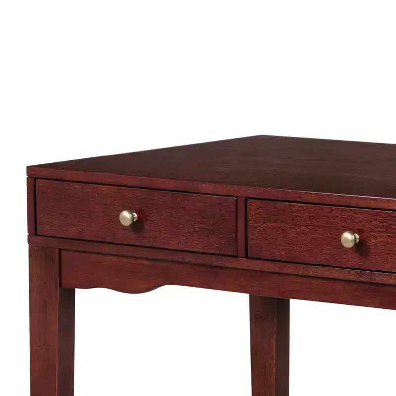 Scrivania in legno massello per libreria/ufficio domestico con 3 cassetti, ciliegio