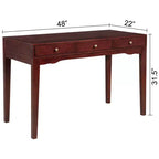 Scrivania in legno massello per libreria/ufficio domestico con 3 cassetti, ciliegio