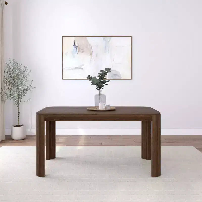 Tavolo da Pranzo Rotondo in Legno Massello da 152 cm - Tavolo Moderno per 4 Persone