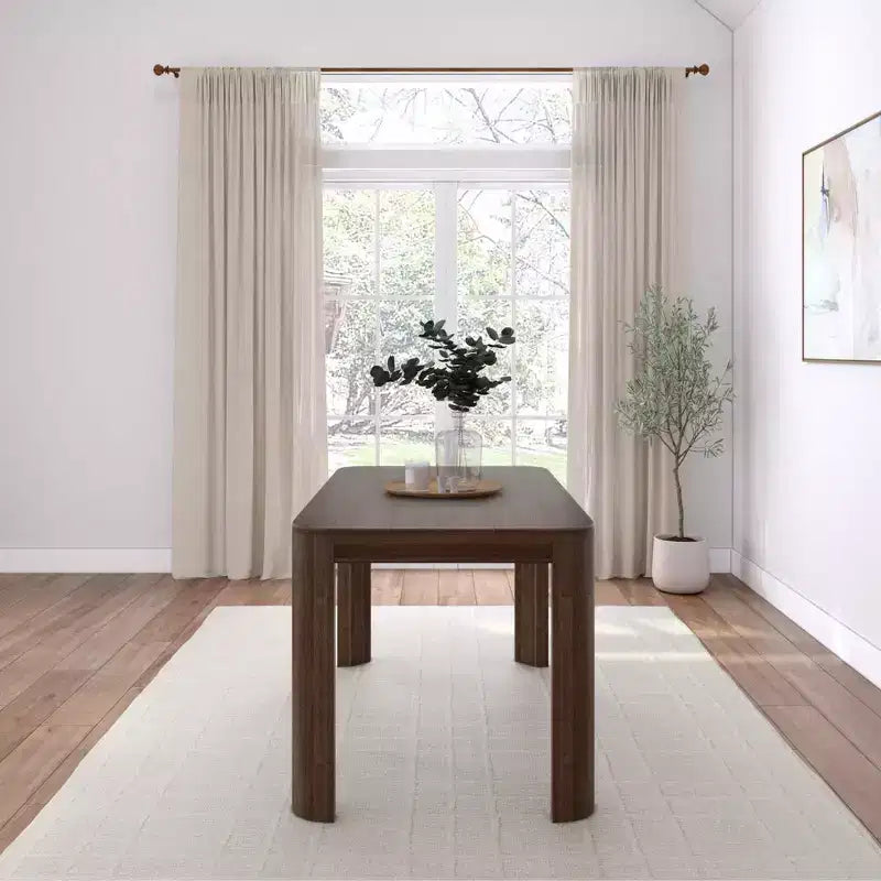 Tavolo da Pranzo Rotondo in Legno Massello da 152 cm - Tavolo Moderno per 4 Persone