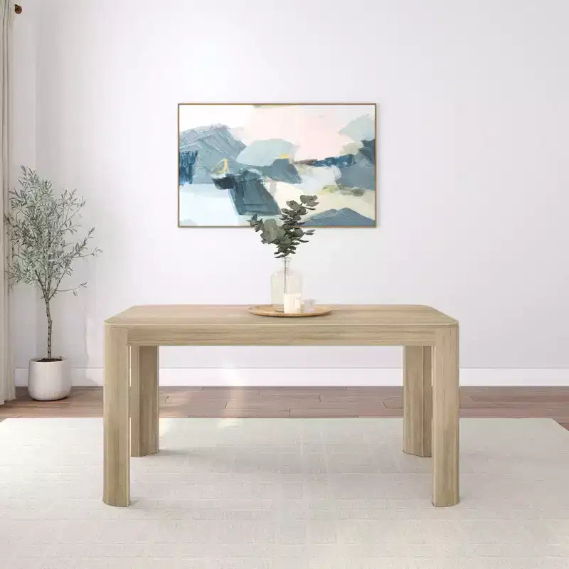 Tavolo da Pranzo Rotondo in Legno Massello da 152 cm - Tavolo Moderno per 4 Persone