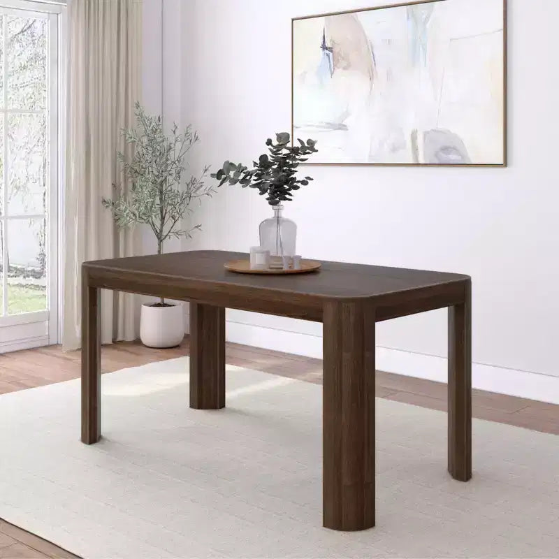 Tavolo da Pranzo Rotondo in Legno Massello da 152 cm - Tavolo Moderno per 4 Persone