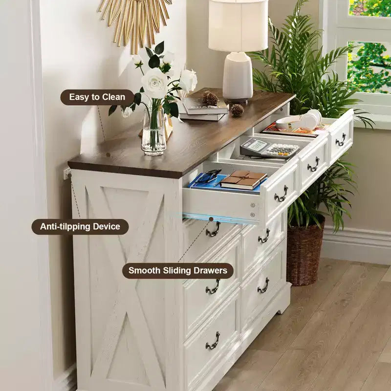Cassettiera in stile rustico con cassetti a strati per camera da letto e soggiorno