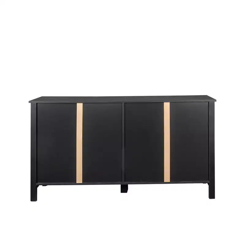 Madia credenza da 150 cm con contenitore, mobile contenitore vintage con 4 ante, armadietto da caffè in stile rustico per cucina, corridoio, ingresso