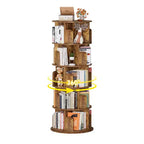 Libreria Girevole, Scaffale ad Angolo a 360° per Piccoli Spazi - Marrone