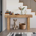 63 Rustic Farmhouse Console Table Tavolo da divano in legno con venature a taglio di coltello e ripiano aperto (per soggiorno/ingresso/corridoio)
