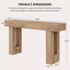 63 Rustic Farmhouse Console Table Tavolo da divano in legno con venature a taglio di coltello e ripiano aperto (per soggiorno/ingresso/corridoio)