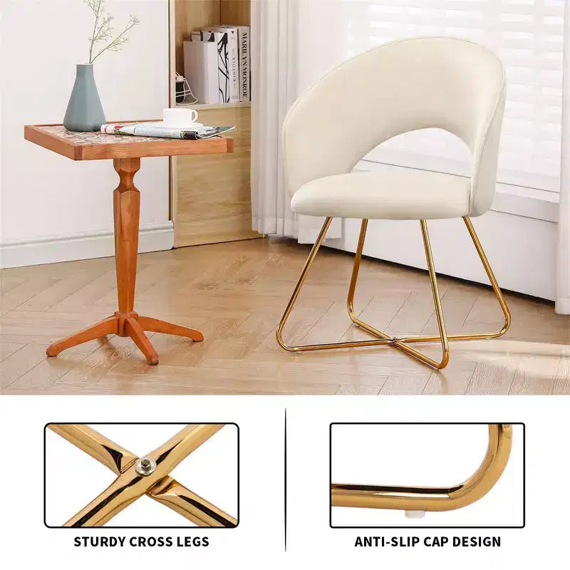 Sedia da toeletta in finto velluto, sedia moderna per vanity, sgabello imbottito per trucco per camera da letto, soggiorno, spogliatoio