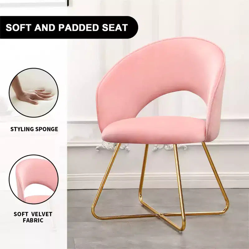 Sedia da toeletta in finto velluto, sedia moderna per vanity, sgabello imbottito per trucco per camera da letto, soggiorno, spogliatoio