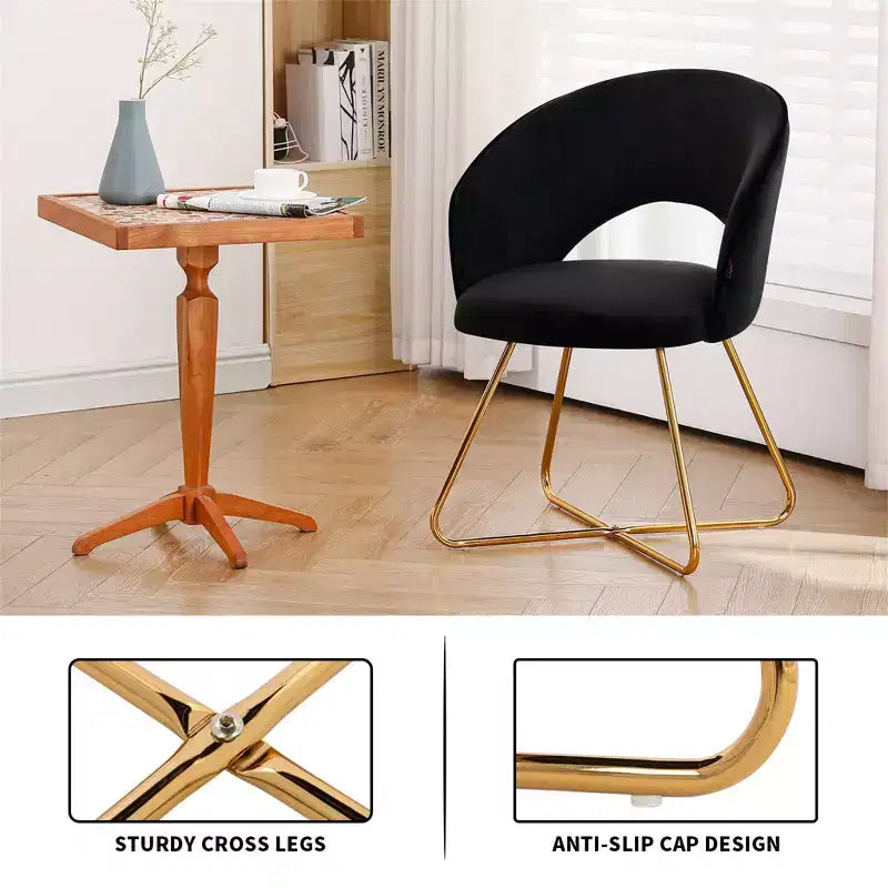 Sedia da toeletta in finto velluto, sedia moderna per vanity, sgabello imbottito per trucco per camera da letto, soggiorno, spogliatoio