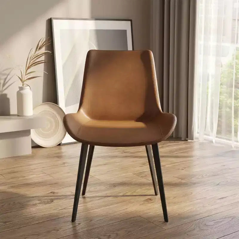 Set di 2 sedie da pranzo in PU, sedie da cucina moderne imbottite con gambe in metallo, sedie da sala da pranzo in similpelle per sala da pranzo, cucina