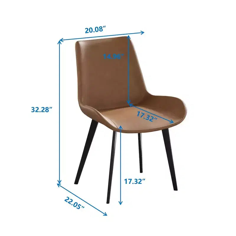 Set di 2 sedie da pranzo in PU, sedie da cucina moderne imbottite con gambe in metallo, sedie da sala da pranzo in similpelle per sala da pranzo, cucina