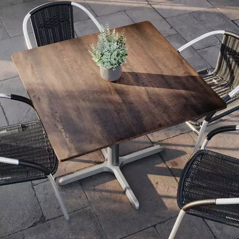 Piano del Tavolo di Livello Commerciale con Tecnologia HPL e Base a X Regolabile in Altezza