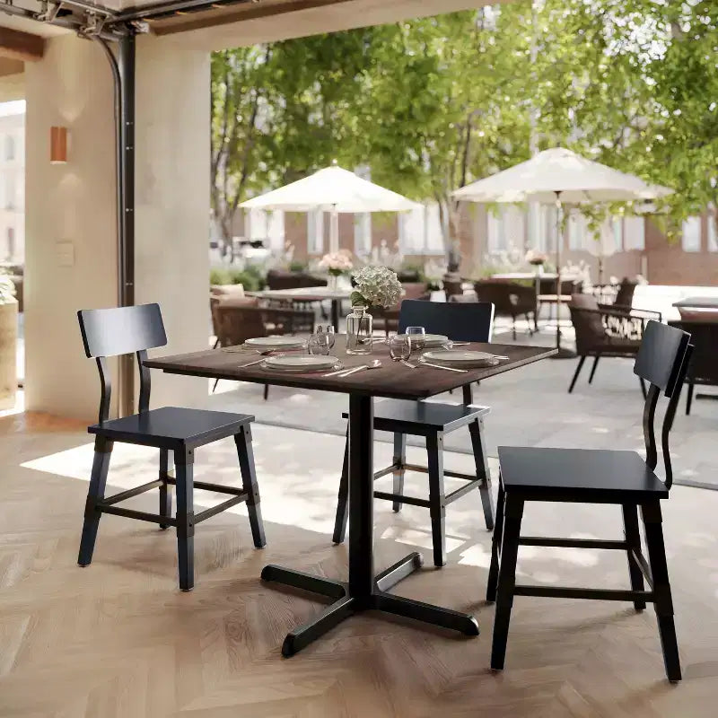Piano del Tavolo di Livello Commerciale con Tecnologia HPL e Base a X Regolabile in Altezza