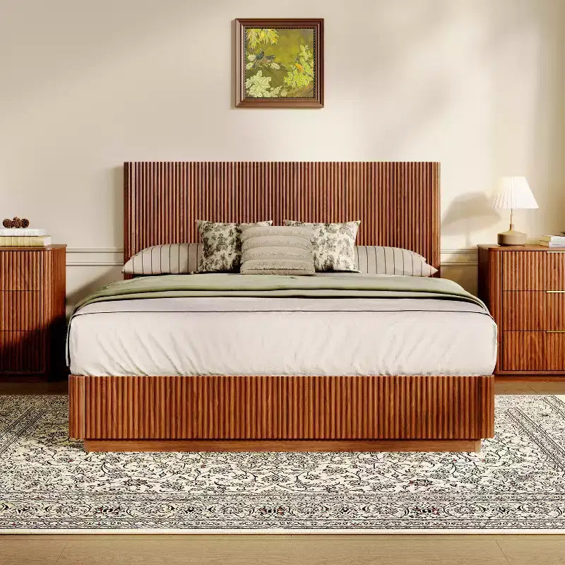 Struttura letto galleggiante a LED con supporto in metallo resistente