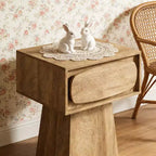 Tavolino moderno in legno con cassetto contenitore