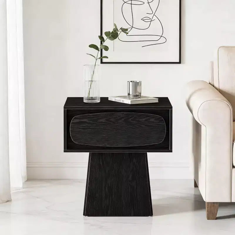 Tavolino moderno in legno con cassetto contenitore