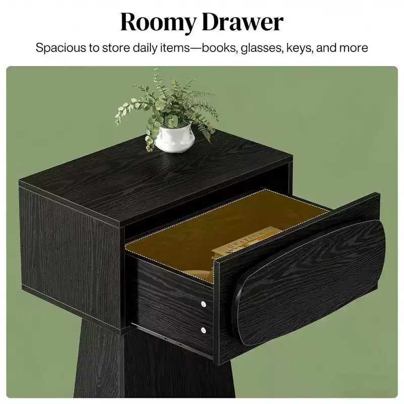 Tavolino moderno in legno con cassetto contenitore