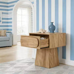 Tavolino moderno in legno con cassetto contenitore