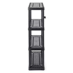 Scaffalatura a 4 ripiani a altezza fissa ventilata per impieghi medi 14 x 32 x 54.5 Sistema organizzativo per casa, garage, cantina e lavanderia, nero