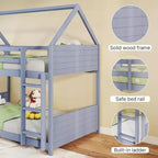 Struttura per letto a castello con casa a soppalco con scala, sponda letto a tutta lunghezza, doghe per dormitorio e camera da letto, salvaspazio, grigio