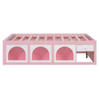 Letto a Piattaforma Miller in Legno con Libreria, Vetrina, Luce LED e Cassetto