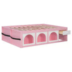 Letto a Piattaforma Miller in Legno con Libreria, Vetrina, Luce LED e Cassetto