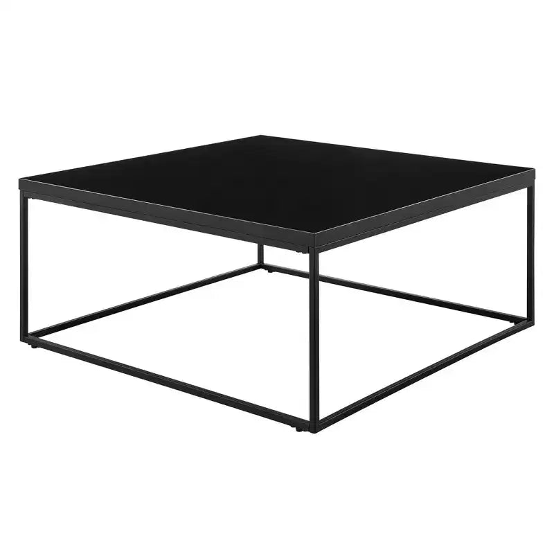 Tavolino da caffè quadrato da 35" in legno nero e metallo