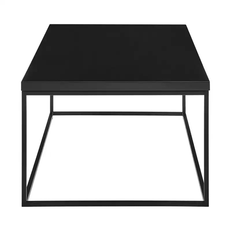 Tavolino da caffè quadrato da 35" in legno nero e metallo