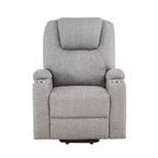Divano reclinabile elettrico - ciniglia grigio chiaro