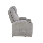 Divano reclinabile elettrico - ciniglia grigio chiaro