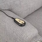 Divano reclinabile elettrico - ciniglia grigio chiaro