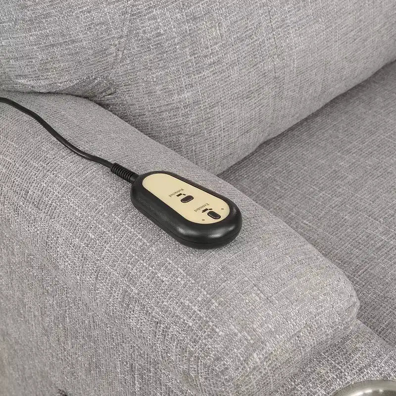 Divano reclinabile elettrico - ciniglia grigio chiaro