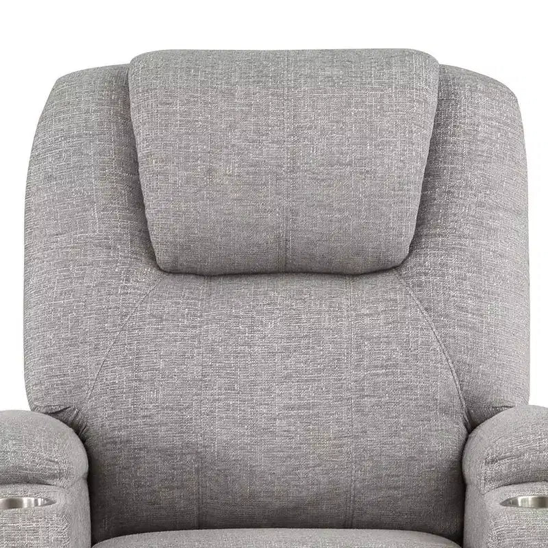 Divano reclinabile elettrico - ciniglia grigio chiaro