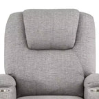Divano reclinabile elettrico - ciniglia grigio chiaro