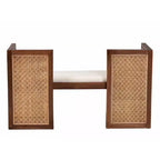 Panca d'accento Lovina in rattan e legno di acacia miele chiaro/marrone chiaro
