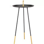 Delia Handle Side Table - FOX4524A - Black/Gold - Safavieh Couture