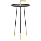 Tavolino con maniglia - Nero/Oro