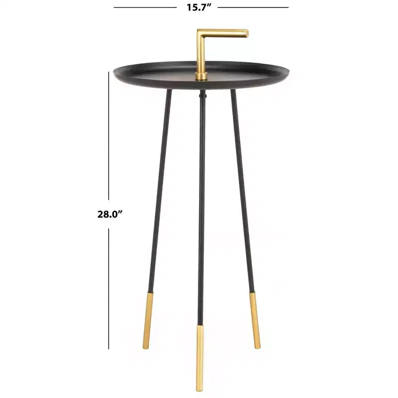 Tavolino con maniglia - Nero/Oro