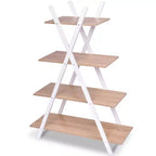 Scaffale a 4 ripiani Libreria Scaffali Espositori a Scala a X