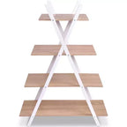 Scaffale a 4 ripiani Libreria Scaffali Espositori a Scala a X