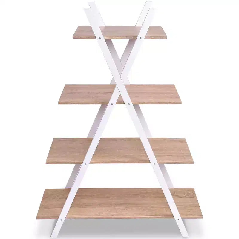 Scaffale a 4 ripiani Libreria Scaffali Espositori a Scala a X
