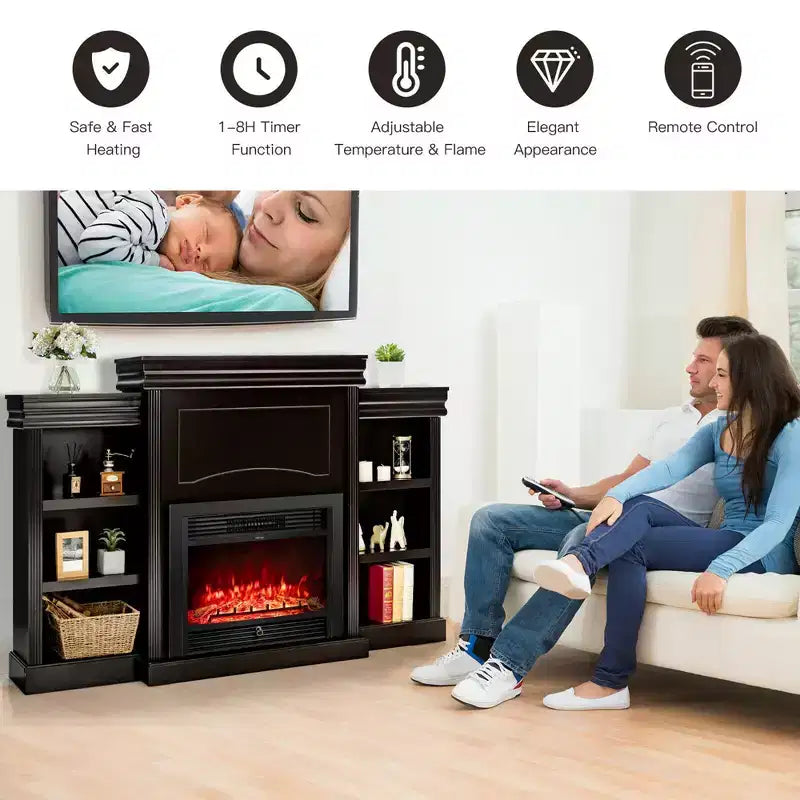 Mobile TV con camino da 70" e focolare elettrico da 28,5" 750W/1500W