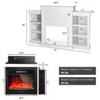 Mobile TV con camino da 70" e focolare elettrico da 28,5" 750W/1500W