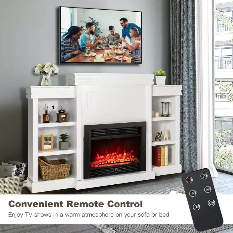 Mobile TV con camino da 70" e focolare elettrico da 28,5" 750W/1500W