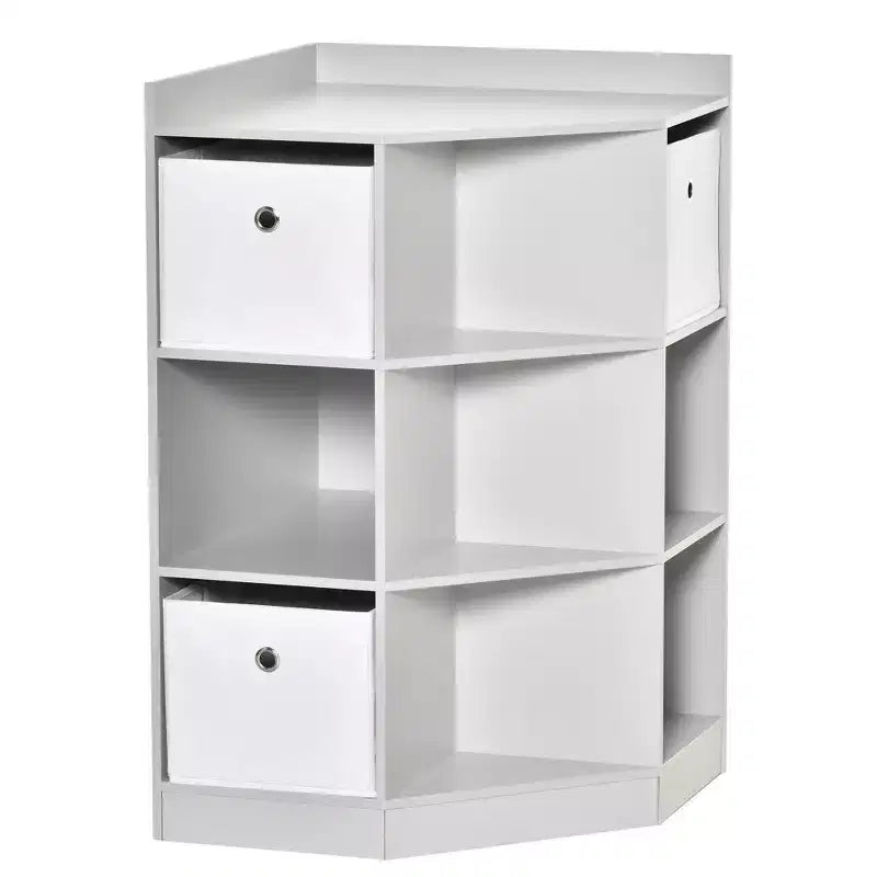 Armadio angolare in legno per bambini autoportante, con cassetti, organizer per giocattoli, vestiti e libri, libreria per bambini, espositore, guardaroba per camera da letto con ferramenta antiribaltamento e cassetti